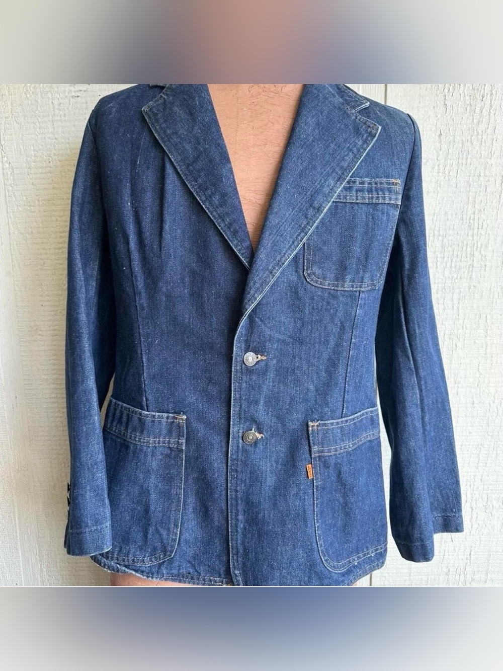 Vintage Levi’s Orange Tab Denim Blazer Size 40 Made In USA 1970’s Rare